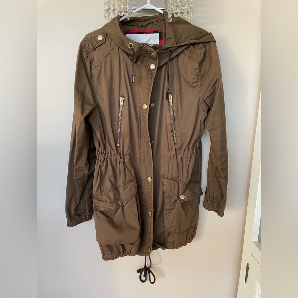 Garage Brown Hooded Utility Jacket